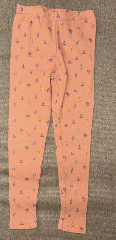 Gymboree vintage 1998 WILDFLOWERS  peach LEGGINGS XL 5 6  EUC