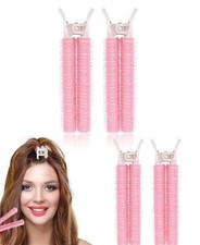 "4Pcs Pink Root Lift Clips - Heatless Volumizing Hair Rollers with Small