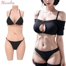 Minaky C Cup Silicone Breast Forms Body Suit Realistic Fake Vagina Crossdresser