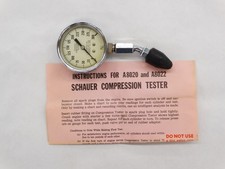 Vintage Schauer A8020 Or A8022 Compression Tester Gauge 0-300 Psi. Usa Made Tool