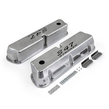 Ford Sb 289 302 351w Polished Aluminum 347 Stroker Black Letter Valve Covers