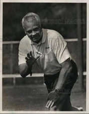 1985 Press Photo Samford Football Coach Kim Alsop At First Practice Of Year