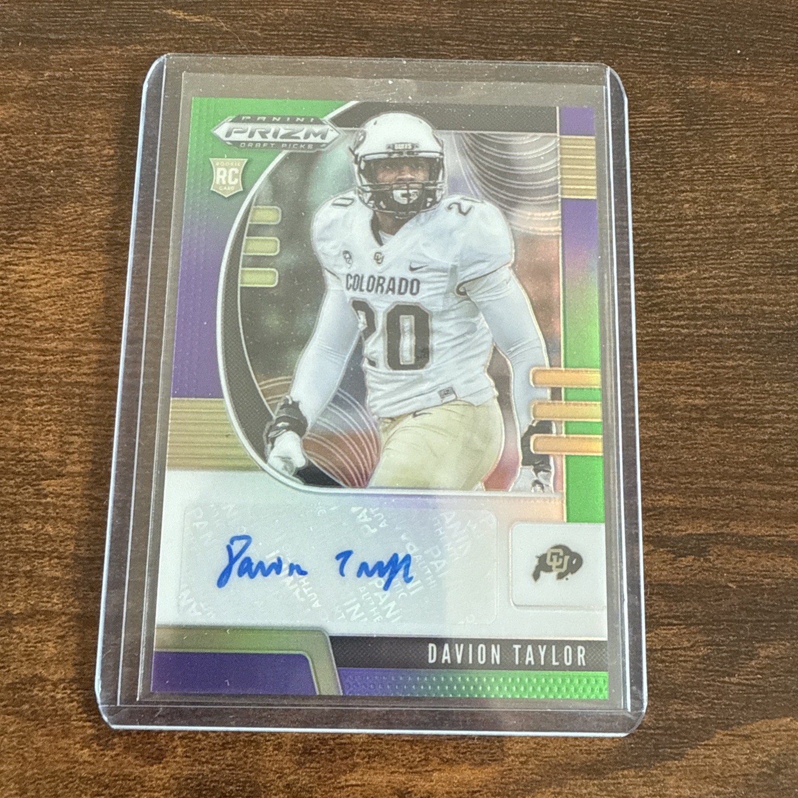 Davion Taylor Panini Prizm Draft Picks #156 Autograph-Purple/Green