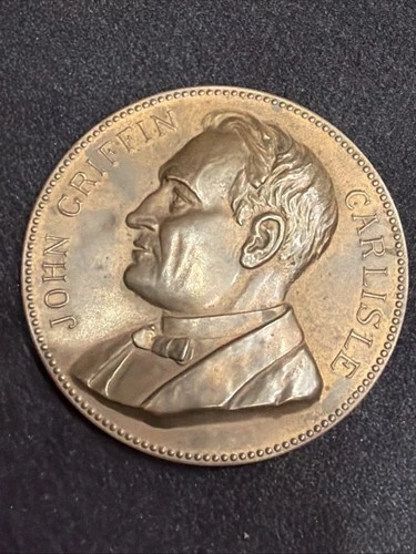 John Griffin Carlisle US Treasury Bronze Medal 3-Inch , 7.4 Oz