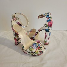 David's Bridal Floral Heel Shoes Bridesmaid Bride Size US 5 Used Once