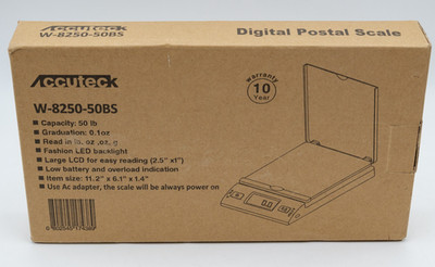 Accuteck W-8250-50BS Digital Postal Shipping Scale 50lb x 0.1oz, LED - NEW !!!