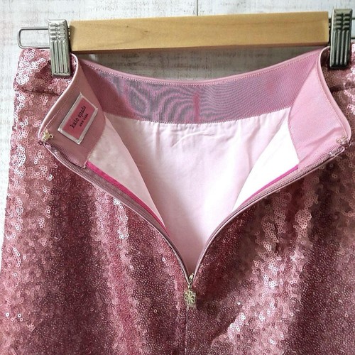Kate Spade Pink Sequin Fringe Long Skirt Size 2 Length 31 inches - Picture 9 of 14
