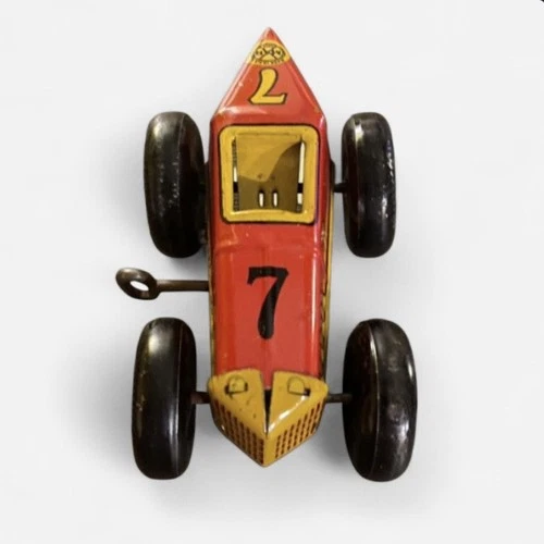 Vintage Marx Racer No 7 Tin Litho Wind Up Race Car 1940s Toy Metal No Driver