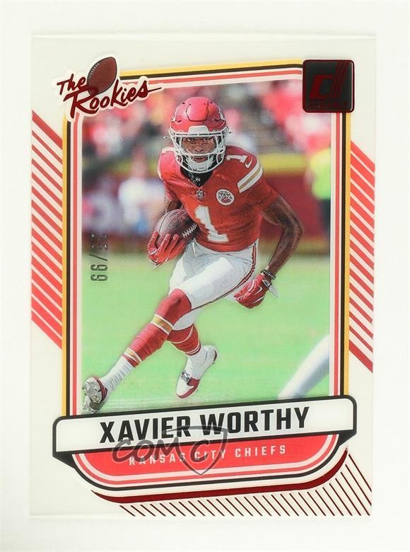 2024 Panini Clearly Donruss The Rookies Red 25/99 Xavier Worthy #7 RC 0i8b