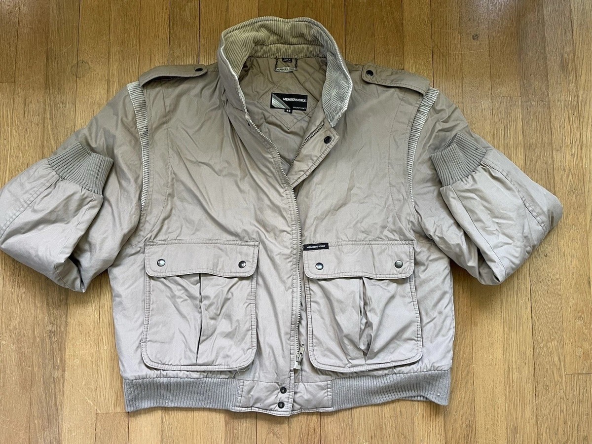 Vintage Members Only Corduroy Jacket Size 46 Beige Full Zip