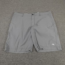 Tommy Bahama Shorts Mens 40 Gray Check Nylon Stretch Chino 10 Inseam Golf Casual