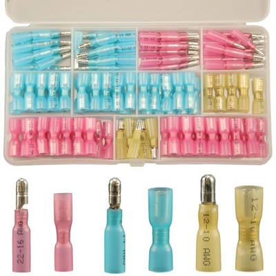 130pcs Heat Shrink Bullet Wire Connectors Kit, Waterproof Bullet Terminals Co...