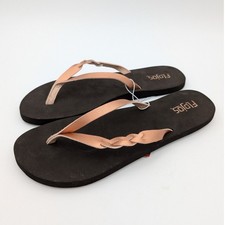 Flojos Serenity Faux Leather Braided Flip Flop Sandal Women's Size US11 EU43