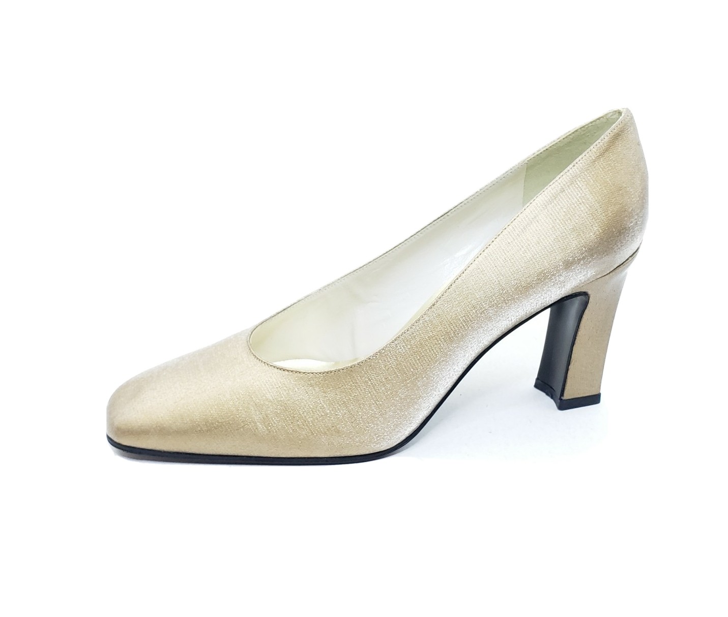 Stuart Weitzman Square Toe Pumps Metallic Gold Fa… - image 13