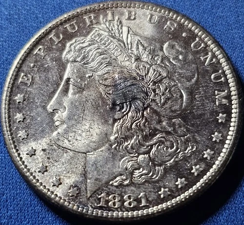 A 1881-S Morgan Silver Dollar, Choice BU MS