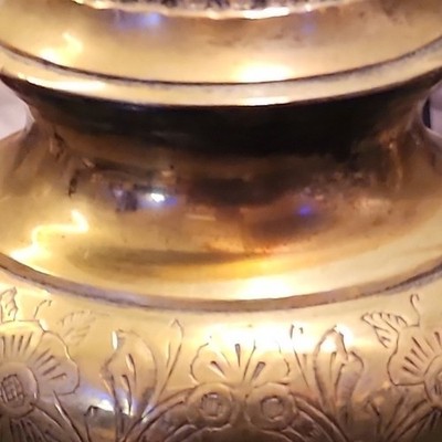 Cusinart CEK-40 Brass Tea Kettle w/ Lid, Gold Tone Floral Etched, Manual