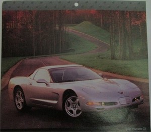 1997 Chevy C5 Corvette ht car calendar print (silver)