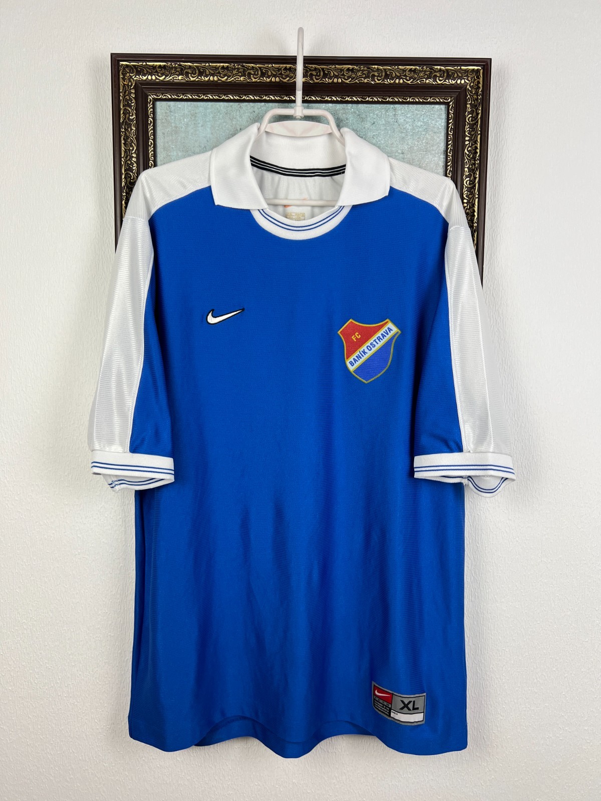 Vintage 90's Nike Banik Ostrava Football Shirt Player Issue Soccer Jersey Sz XL