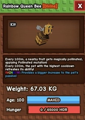   Titanic Queen Bee 1 Min Cooldown      GAG | Fast Delivery  