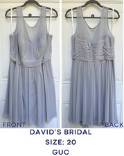 David  s Bridal Women  s Silver Bridesmaid Formal Dress Plus Size 20