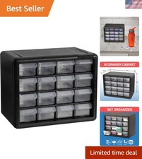 Versatile 16-Drawer Plastic Organizer - Ideal for Small Parts and Craft Supplies