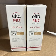 2 Pack UV Clear TINTED Facial Sunscreen SPF 46 1.7 oz Experation 2027 New in Box