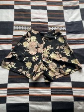 Vintage 90  s Floral High Waisted A Line Shorts. Flared. Back Zipper. Medium. USA