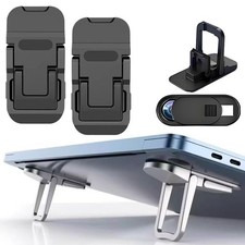 2PCS Laptop Stand Portable,Adjustable Riser, Ergonomic Cooling Black