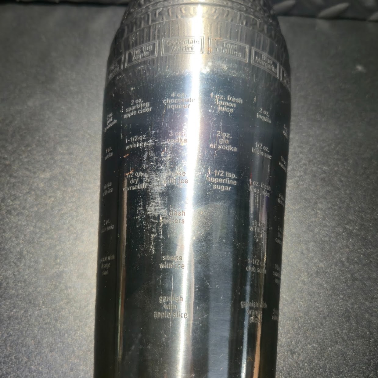 Martini Cocktail Drink Mixer Set w/ Drink Recipies Written On Shaker image 4