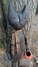 New Primitive Halloween BLACK CAT DOLL Standi...