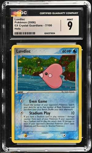 Pokemon Luvdisc 7/100 Holo EX Crystal Guardians - CGC 9