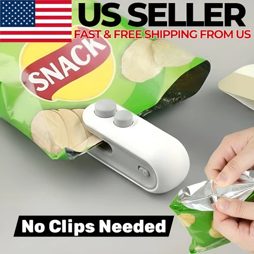 Portable Bag Sealer, Magnetic Food Bag Clips & Chip Clips for Snack Storage deal from eBay