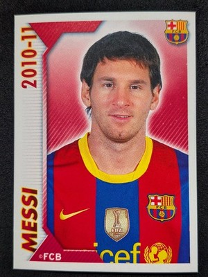 2010-11 Panini Sticker Lionel Messi #116 Fc Barcelona Face shot 