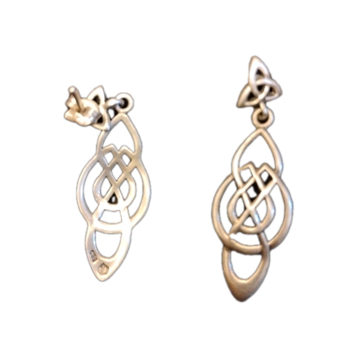 .925 Drop Dangle Sterling Silver Stud Post Earrin… - image 2