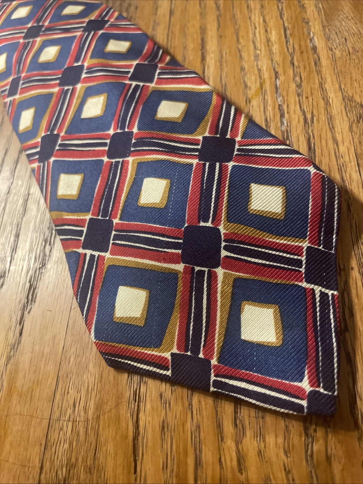 Vintage EUC Perry Ellis Geometric Silk Tie USA Made Men’s Necktie