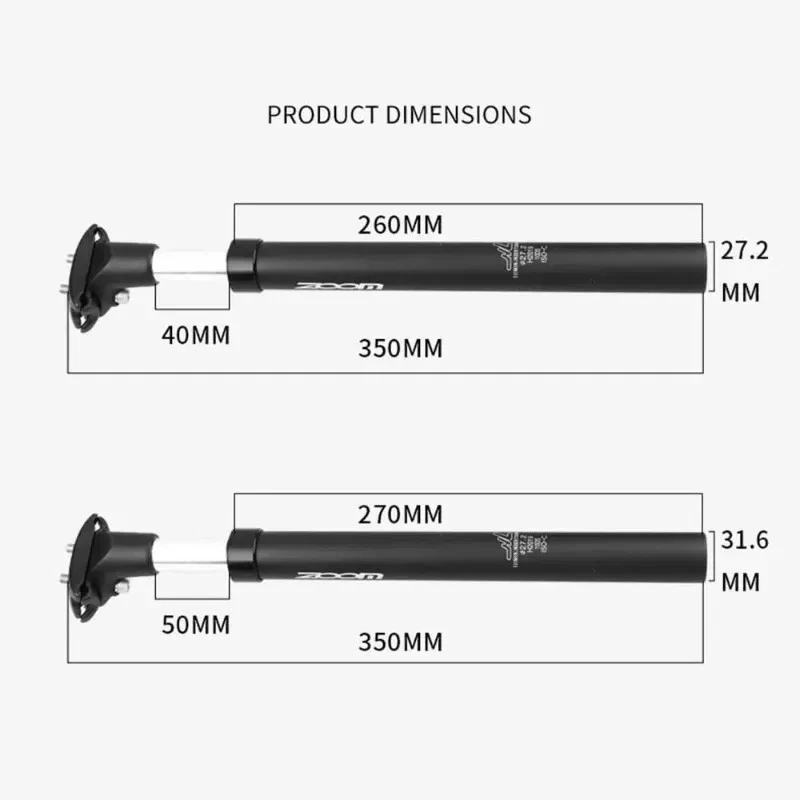 Suspension Seatpost 27.2-33.9mmx350mm Shock Absorbing Seat Post for MTB/DH/BMX - Image 3 of 4