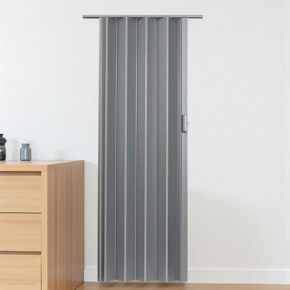 Accordion Door Elite Vinyl Satin Silver Easy Install Trimmable (48 in. x 96 in.) - Image 3 of 4