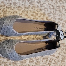 Ashley Blue Women's Gray Ballet Flats Slip-On Cushioned Round Toe Synthetic 8