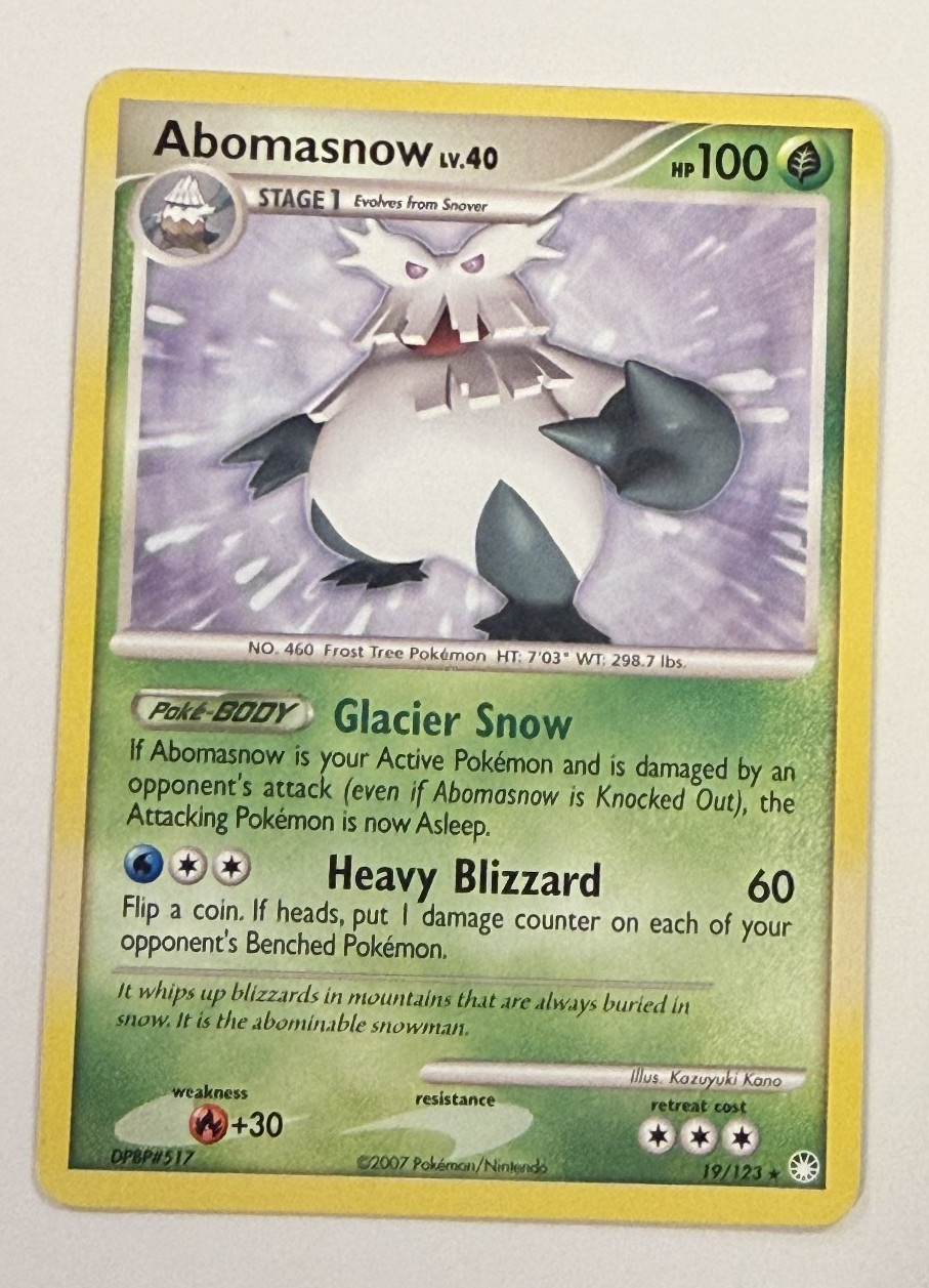 Abomasnow 19/123 Rare - Pokemon TCG - Mysterious Treasures LP/MP - Non Holo