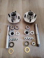 1409KMT Axle Kits with 4 on 4" Bolt Idler 1" Hub & Round Bt8 Spindle - Set of 2