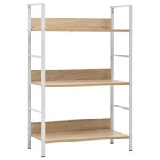 Shelf Cabinet Oak and White Engineered wood Medium Storage