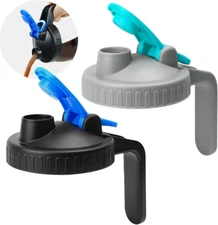 2PACK Mason Jar Pour Spout Lid Wide Mouth Mason Jars Mason Jar Pitcher Flip Cap