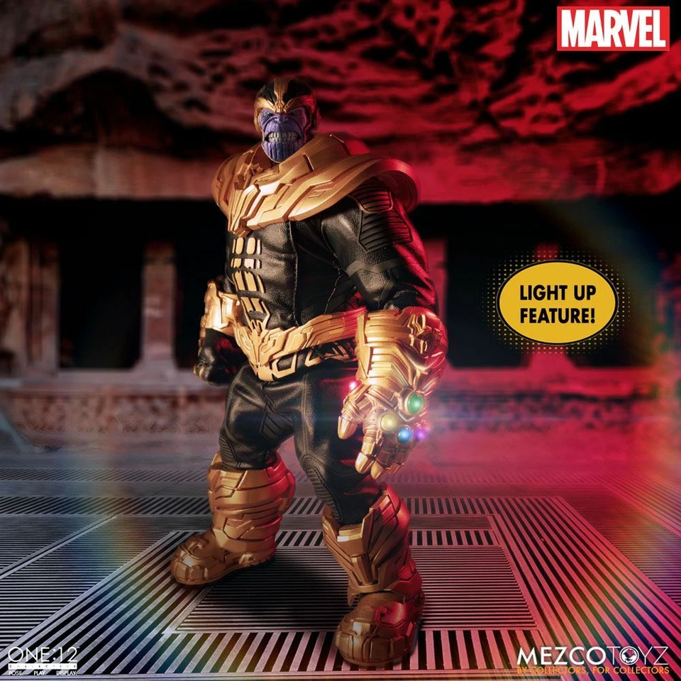 the ONE 12 COLLECTIVE: AVENGERS – LIGHT-UP THANOS 1/12 Action Figure 21 cm MEZCO - Immagine 4 di 4
