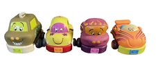 Just B You Brand - Pull Back & Go Rubber Cars - Friction Toys - Set Of 4
