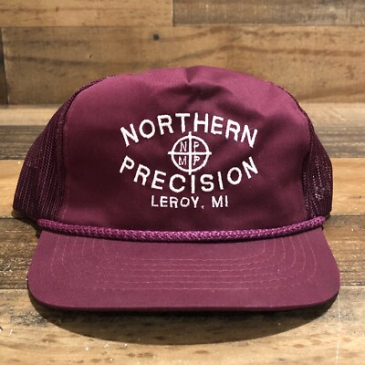 VTG Leroy Michigan Hat Snapback Baseball Cap Mens Maroon