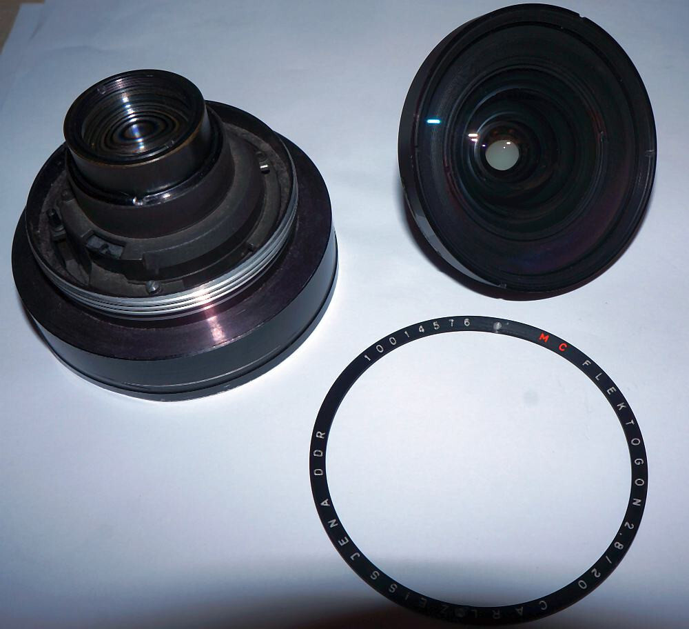 Carl Zeiss Jena Flektogon 2.8/20 M42 Mount Lens front lens block and other parts