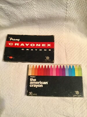 Vtg. Prang Crayonex Drawing Crayons 30 Large Crayons 251-16 Original Boxes
