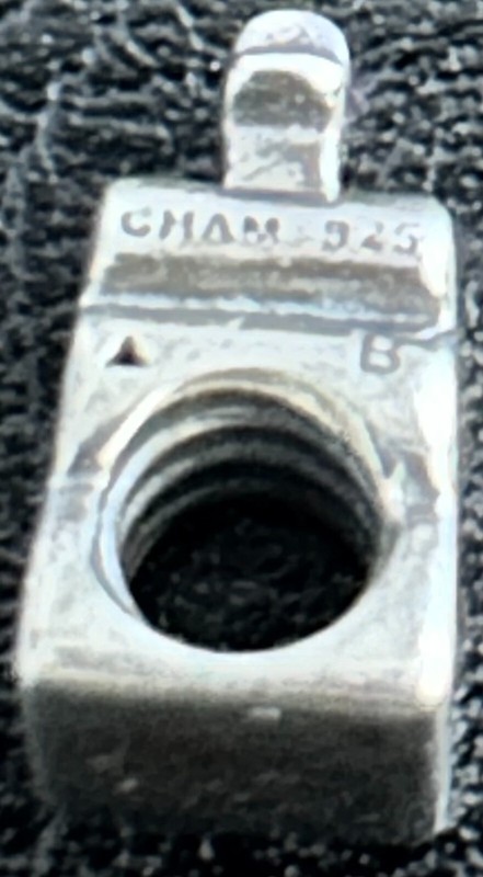 STERLING SILVER .925 CHARM JEWELRY -BLOCK -3D -BEAUTIFUL!