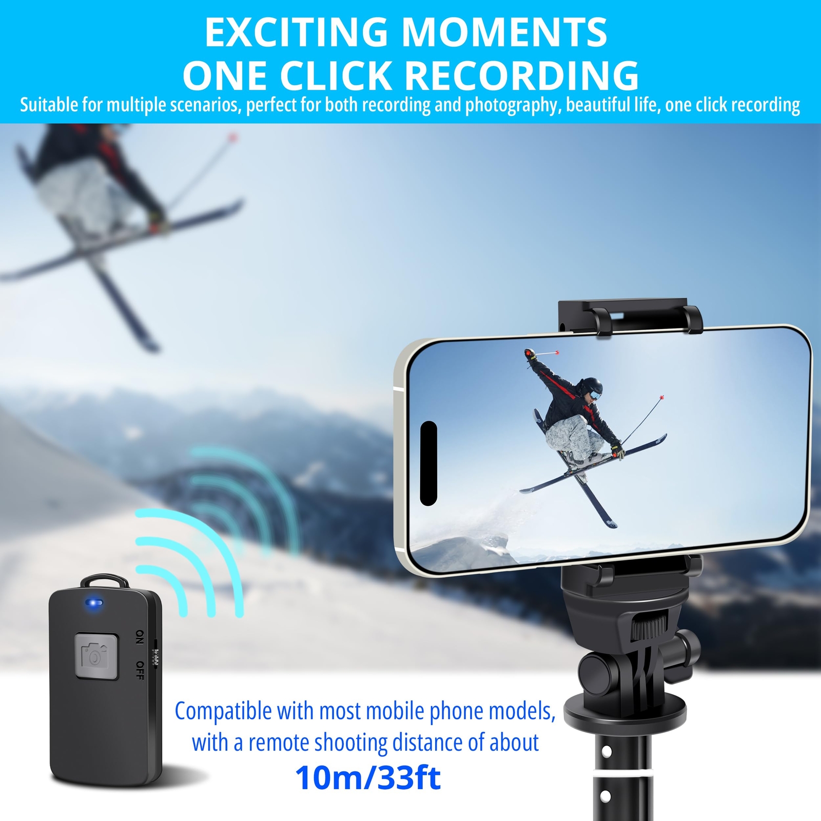 Selfie Stick62 Inches Long Extendable Selfie Stick Tripod Phone Tripod With Wire