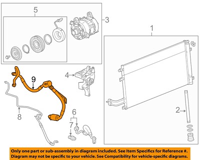 UAC A/C Suction Line Hose Assembly - Universal Replacement, Goodyear Hose, OE Quality